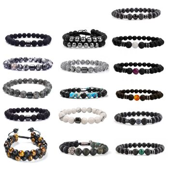 Bracelet en perles de pierre naturelle | paquet de 60 | divers bracelets | VENDRE