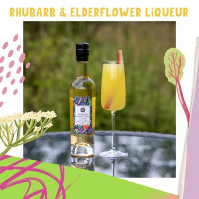 Licor de flor de saúco y ruibarbo