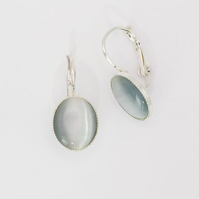 Boucles d'oreilles, plaqué argent, gris clair (320.17.S)