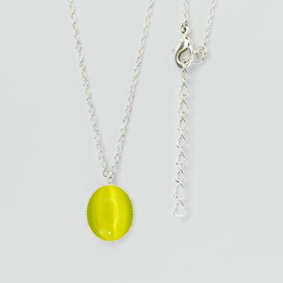 Necklace, silver plated, lime (K320.15.S)