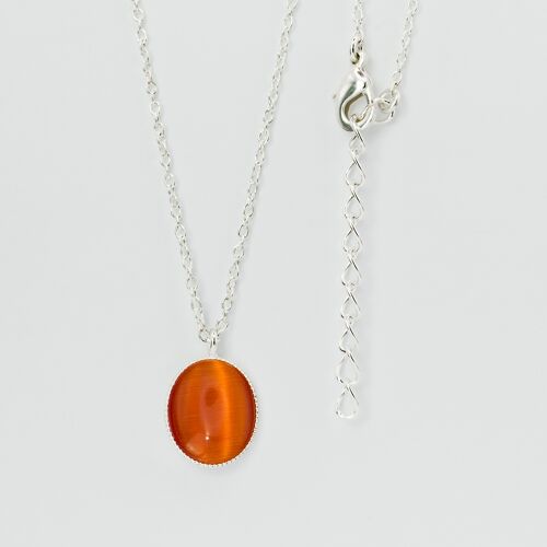 Halskette, versilbert, orange (K320.4.S)
