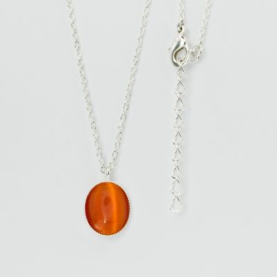 Collier, plaqué argent, orange (K320.4.S)