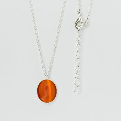 Necklace, silver plated, orange (K320.4.S)