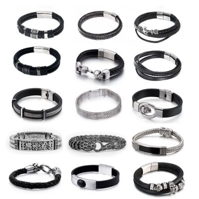 Bracelet en cuir | acier inoxydable | bracelet en acier inoxydable | VENDRE