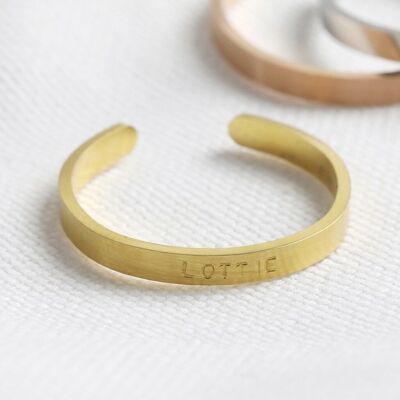 Bague Fine Ajustable en Acier Inoxydable - Doré