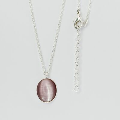 Necklace, silver plated, light amethyst (K320.16.S)