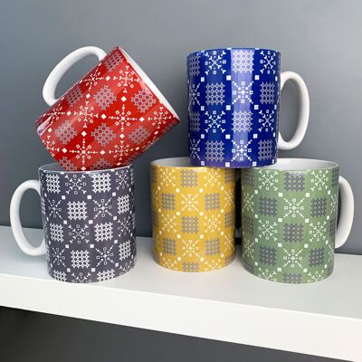 Taza con estampado de manta Scandi / Welsh Tapestry