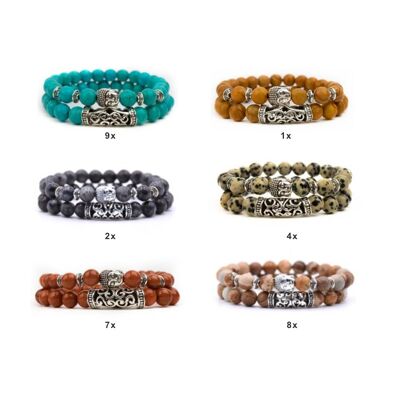 Bracelet malachite | bracelet perlé | 20 morceaux