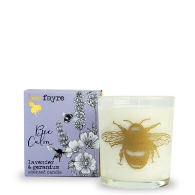 Bee Calm Lavender & Geranium Large Scented Candle