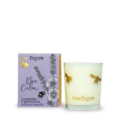 Bee Calm Lavender & Geranium Small Scented Candle