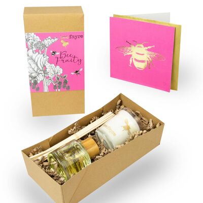 Set regalo di fragranze per la casa al rabarbaro e lampone fruttato d'ape