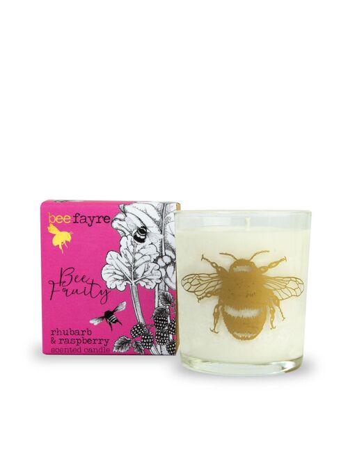 Bee Fruity Rhubarb & Raspberry Large Scented Candle