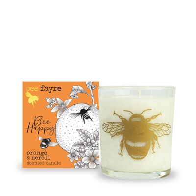 Bee Happy Orange & Neroili Large Scented Candle
