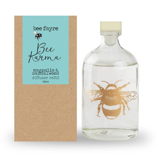 Bee Karma Magnolia & Sandalwood Reed Diffuser Refill