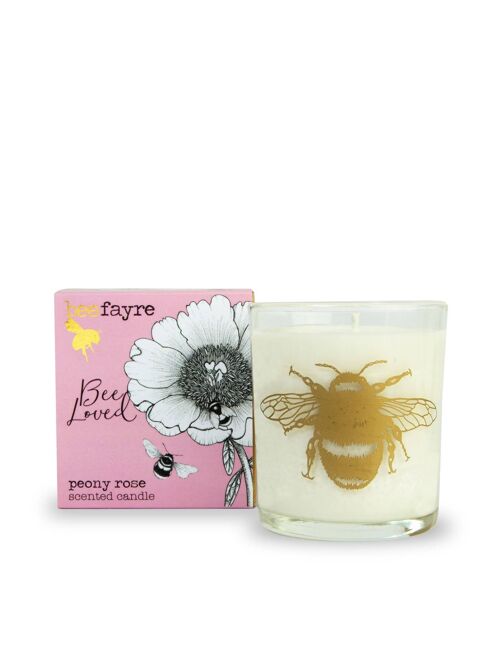 Bee Loved Peony Rose Large Scented Candle
