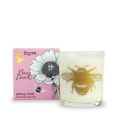 Bee Loved Peony Rose Large Scented Candle