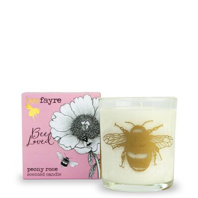 Bee Loved Peony Rose Large Scented Candle