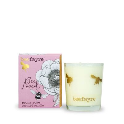 Bee Loved Peony Rose Small Scented Candle