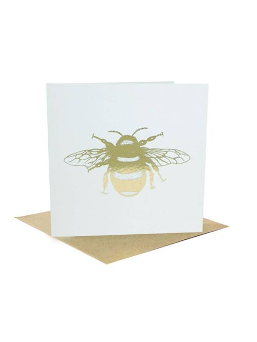 Bee Sweet Honey Lily Gold Foiled Bee Greetings Card