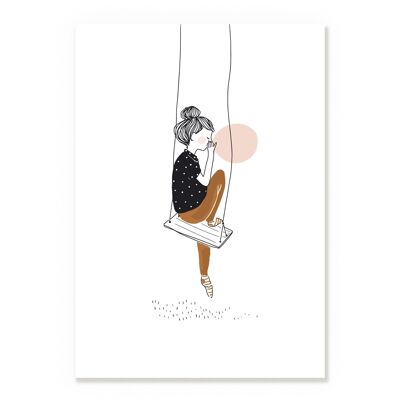 Ballon-Mädchen-Swing-Poster
