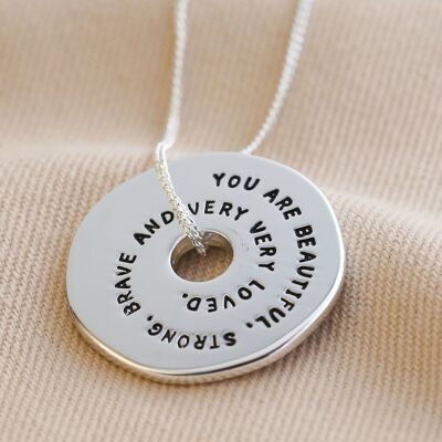 Meaningful Words You Are Beautiful Pendant Necklace