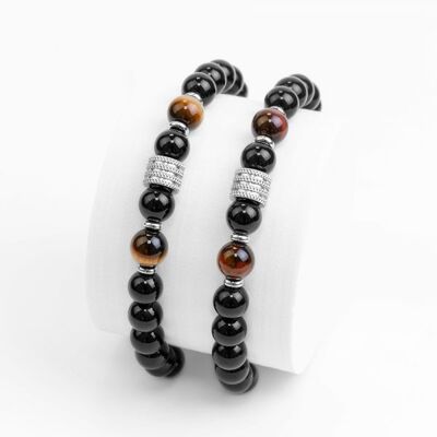 Bracelets en pierres naturelles | marron/rouge Oeil