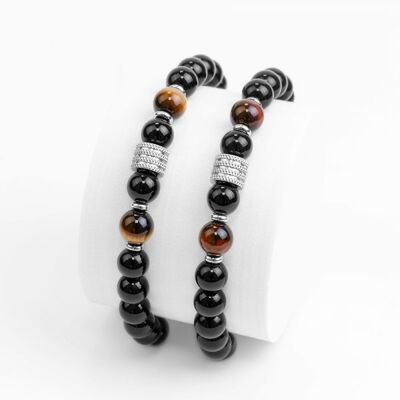 Natural stone bracelets | brown/red Eye