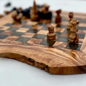 Le jeu d'échecs plateau fait main en bois d'olivier 2