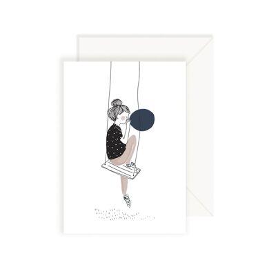 Balloon Girl Swing Card