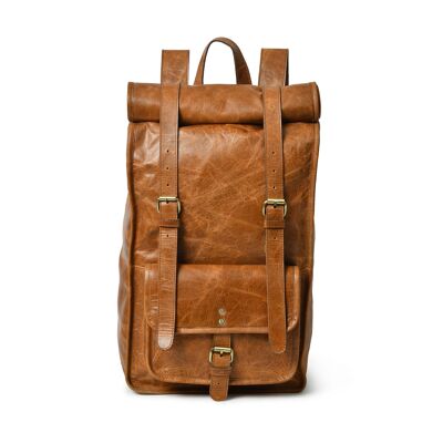 DuVALL Leather Roll top Backpack