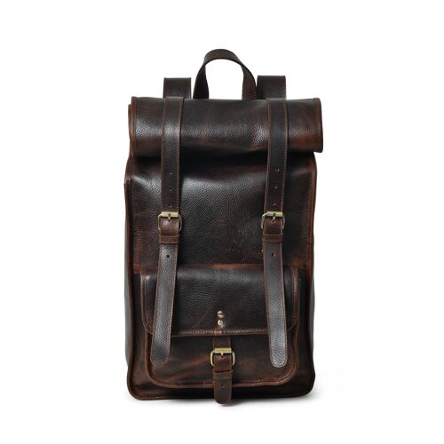 DuVALL Leather Rolltop Backpack- Backpacks for him and her