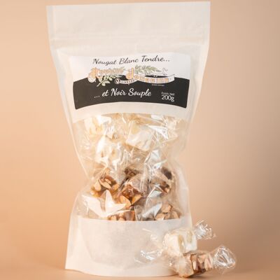 Bolsa de mezcla para turrón blando blanco y negro - 200g