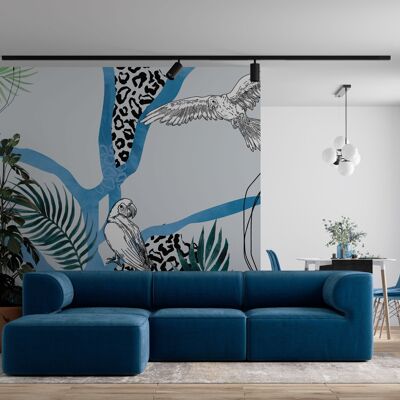 Papier peint panoramique bleu tropical