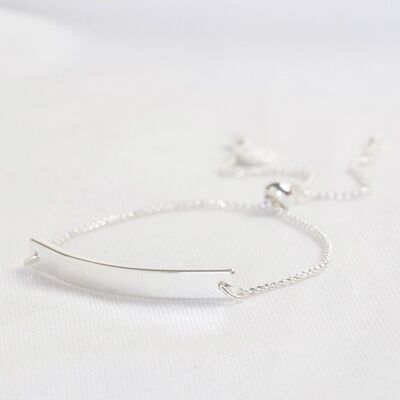 Silver Box Chain and Curved Bar Bracelet