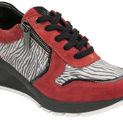 SHANIA - Red/Zebra Leather