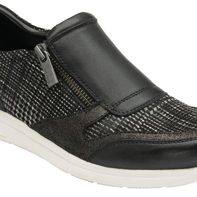 SELINA - Black/Check Leather