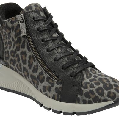 STOKE - Black/Grey Leopard Leather