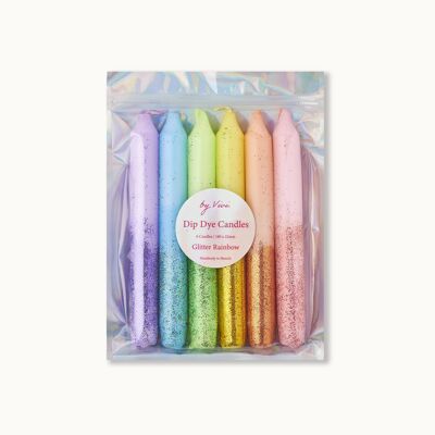 Set di candele Dip Dye: edizione Glitter Rainbow