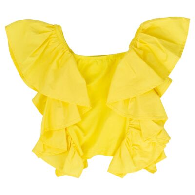 JUNIORGIALLO TOP - with ruffles and shoulder pads