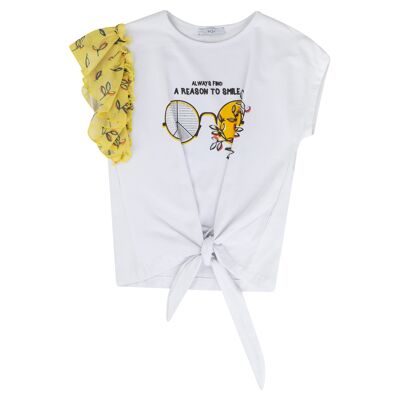 T-SHIRT JUNIOR BLANC / JAUNE