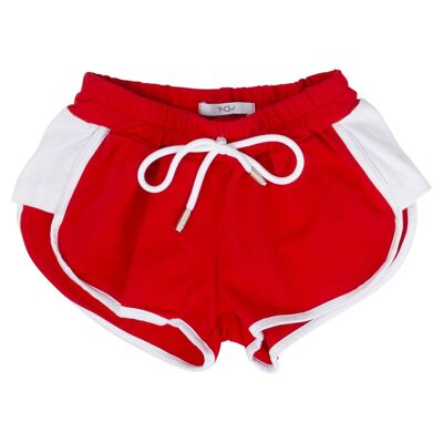 BABY RED / WHITE SHORTS