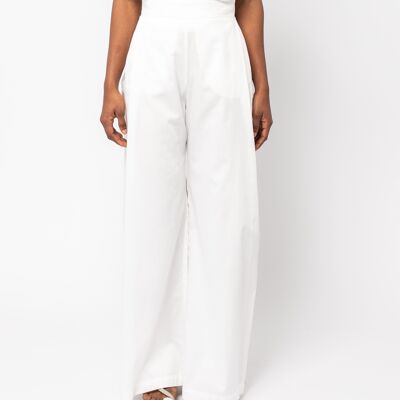 AsHANINKAS White palazzo pants with side pleat