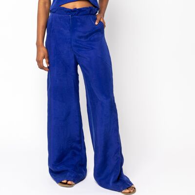 TAMBO Silky look pant with pleated waistband