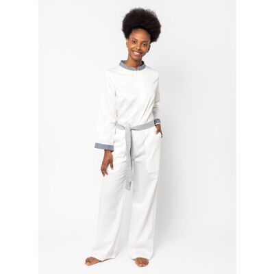 TECTONICA Long-sleeved white jumpsuit