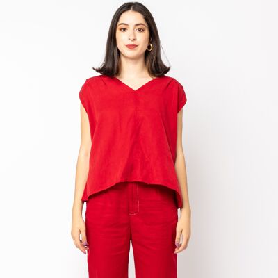 AGUILA Top dos nu rouge