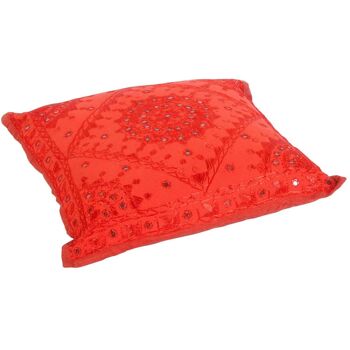 Coussin à sequins Yuva 40x40 cm avec remplissage & application de métal équipé Coussin décoratif Boho Chic carré 2