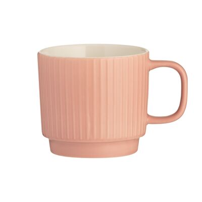 EMBOSSED mug, coral, 350 ml