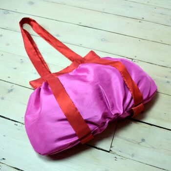 Sac fourre-tout en satin - Taffetas rose et rouge 10