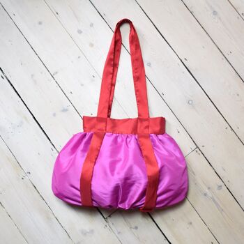 Sac fourre-tout en satin - Taffetas rose et rouge 4