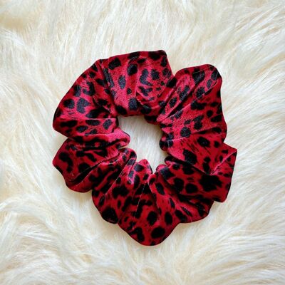 Leopard Print Velvet Scrunchie